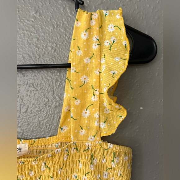Love + Joy Yellow Ruffled Sleeve Daisy Summer Top Size S" NWOT Juniors Tank Top - Picture 6 of 11